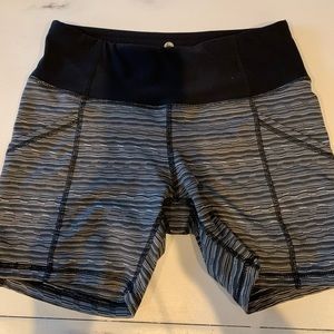 Ladies dance or workout shorts. Black stripe